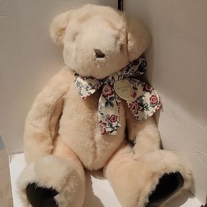 Vintage Victoria's Secret Gund Plush Teddy Bear Pink Floral Bow 1992